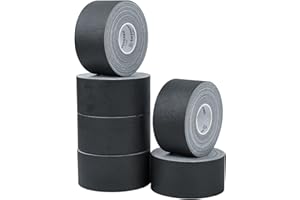 SIKEDEPRO Black Gaffers Tape,6 Roll Bulk Gaff Tape 2" X 30 Yards,Floor Tape for Electrical Cords Cable Tape,Non-Reflective Matte Finish Gaff Tape for Photography, Filming, Stage Use