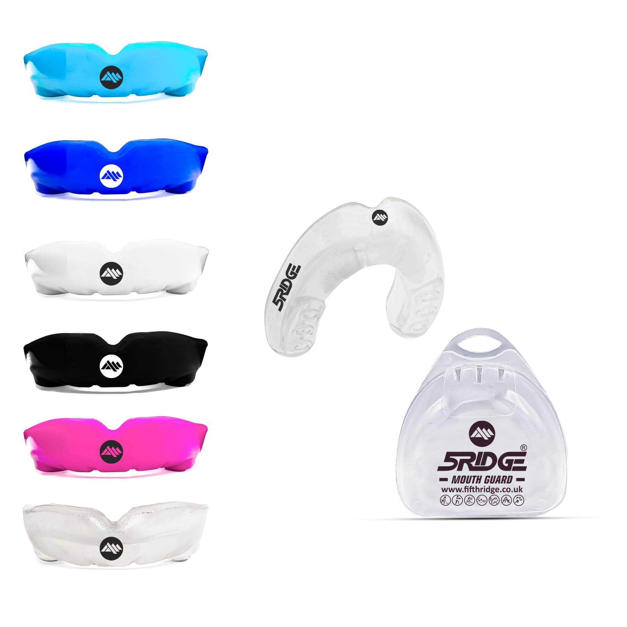 Mouth Guards for Boxing Men Adult Youth Junior Mouldable Rughby Sports Slim Fit Boil and Bite Gum Shield with Box MMA Hockey Basketball Muay Thai Football (Transparent, Adult Over 11 Years)