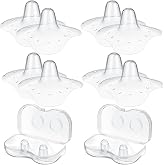 Nuanchu 8Pcs Nipple Shield for Breastfeeding Newborn Nipple Guards(24mm) | Clear Nipple Shield, Silicone Nipple Protector Extender with Carrying Case for Women Protecting Sore, Flat or Inverted