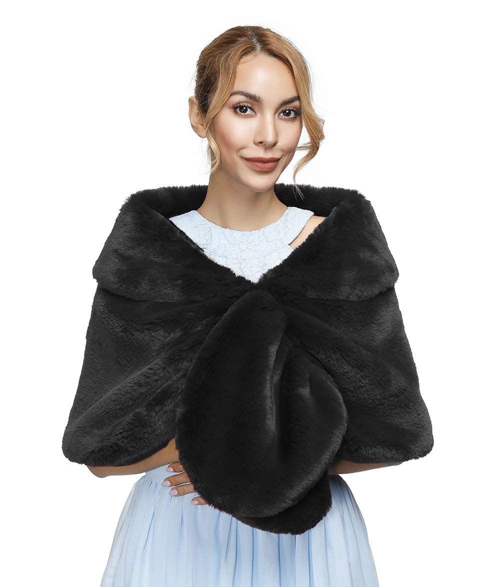 Yexinbridal Faux Fur Shawl Wrap Bridal Fur Stole Shrug Winter Wedding Cover Up Yexinbridal Faux Fur Shawl Wrap Bridal Fur Stole Shrug Winter Wedding Cover Up