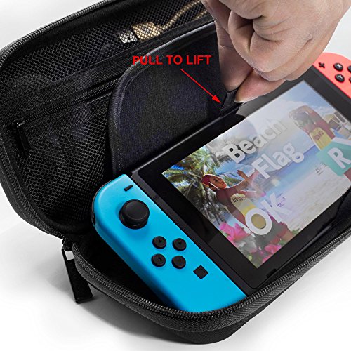 ButterFox-Deluxe-Nintendo-Switch-Travel-Bag-Case-with-room-for-AC-Adapter-and-9-Game-Card-Slots-Black