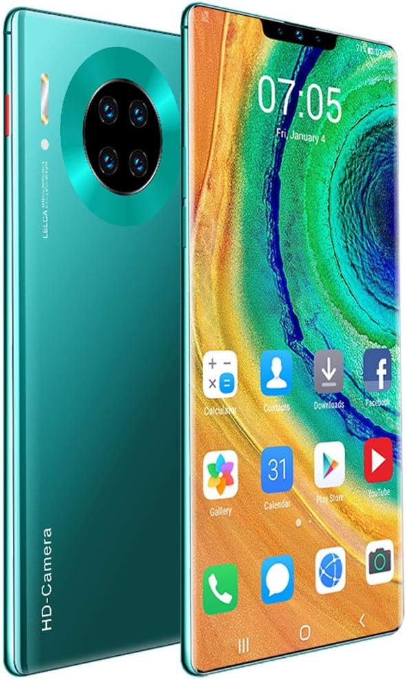DUYER Smartphones, 6.7 Inch Dewdrop Android Os 6.0 System Dual Card Support T Card Powerful Performance Mate30Pro Jade Green