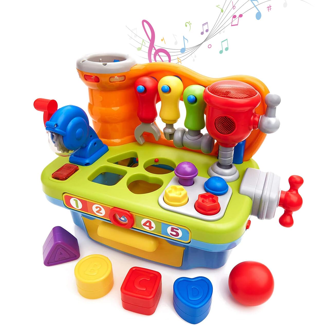 Kids Workbench - For Age 3-1 Year Old Boy Gifts, Tool Set & Bench, Light Up Toy Drill, Pretend Drill For Boys