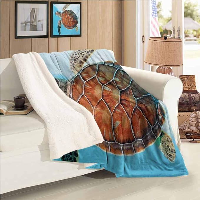 Turtle Throw Blankets Throw Size, Endangered Species Sea