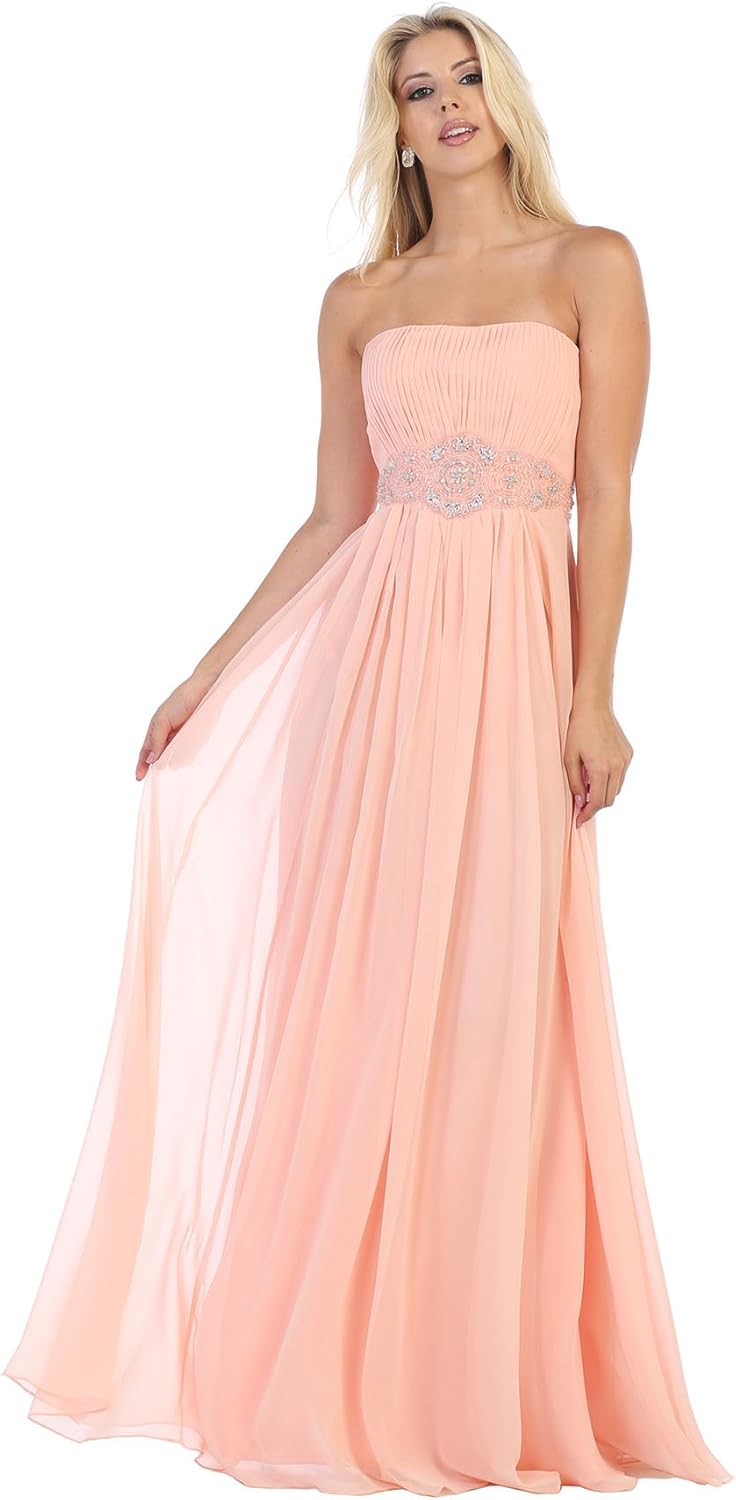 blush strapless dress