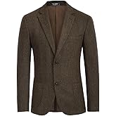 PJ PAUL JONES Mens Tweed Blazer Vintage Wool Blend Blazers Herringbone Two Button Sport Coat