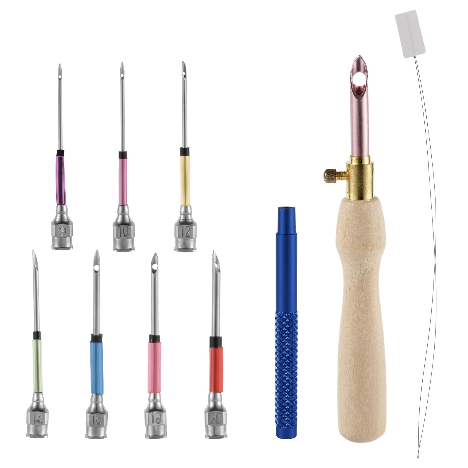Photo 1 of 10pcs Punch Needle Kit, Adjustable Punch Embroidery Kit with 7 Sizes Lavor Needle Heads Sewing Art Needle Tool for Adult Beginners Flossing Cross Stitch DIY Craft
