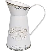 APSOONSELL Rustic Shabby Chic Vase Small Metal Vase Vintage Milk Jug Mini Pitcher Decorative Flower Vase Farmhouse Decor for Home, Kitchen, Bathroom