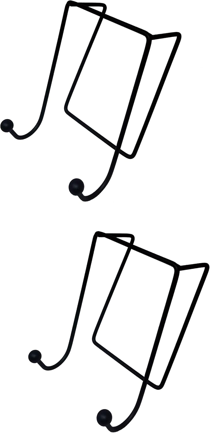 Tetra-Teknica CWH-01-2P 2 Inch Space Addition Wire Double Hook for Partition Wall Cubicle Panel up to 2 Inch, Color Black, 2 per Pack