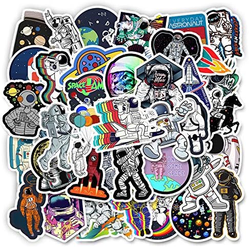GRACEON 50pcs Skateboard Guitar Travel,Cute,Waterproof,Aesthetic,Trendy Stickers for Teens,Girls Perfect for Waterbottle,Laptop,Phone,Travel Extra Durable 100% Vinyl (Space Sticker)