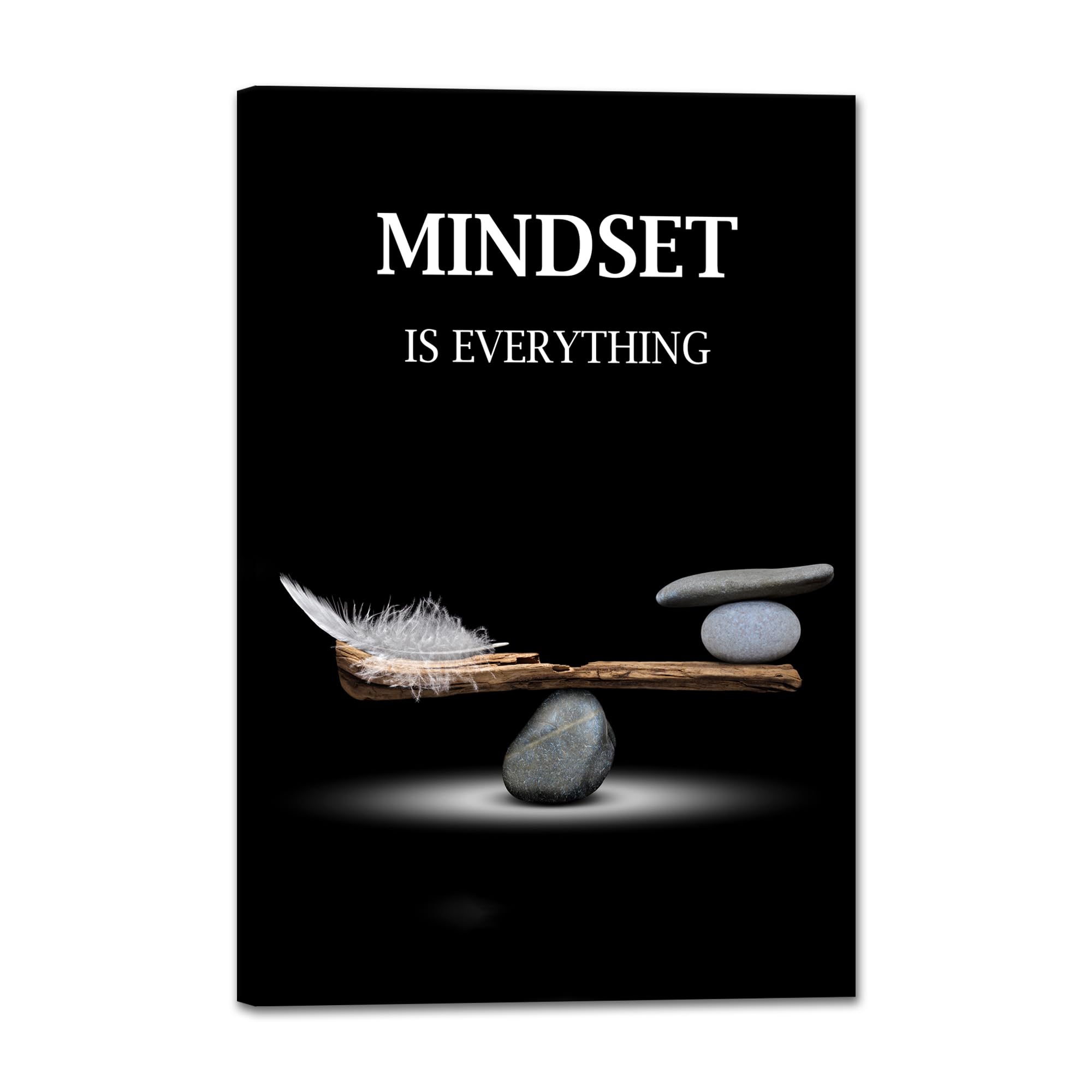 SKASNFAI Mindset Motivation Office Wall Art Zen Stone Canvas Print Pictures Wall Decor Framed Positi