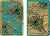 Entertaining with Caspari Double Deck of Bridge Playing Cards, Peacock