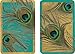 Entertaining with Caspari Double Deck of Bridge Playing Cards, Peacock, Set of 2