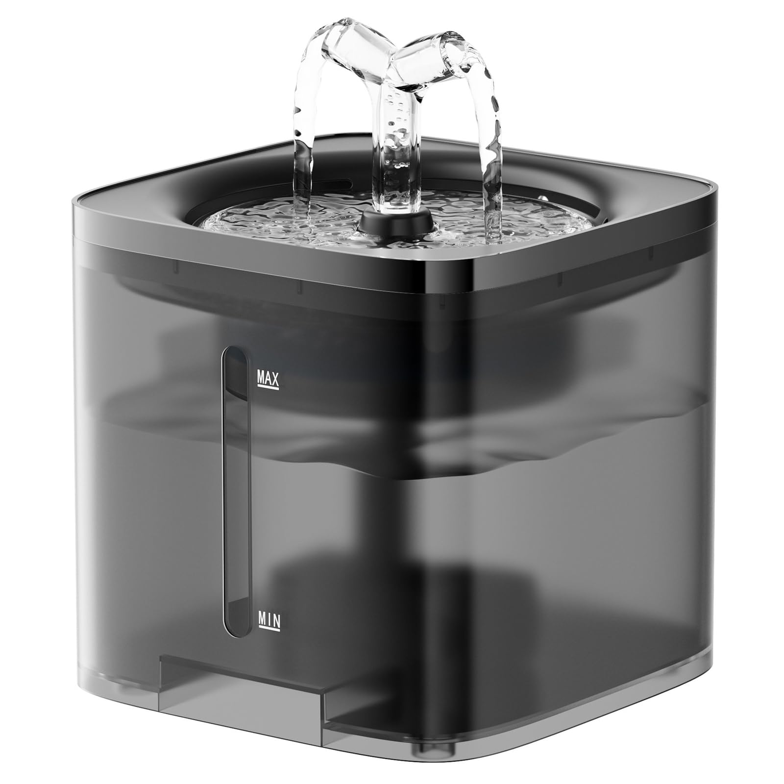 HIYAA Cat Water Fountain - 2L Ultra Silent Automatic Fountain with Filter - Faucet Shape - Grey