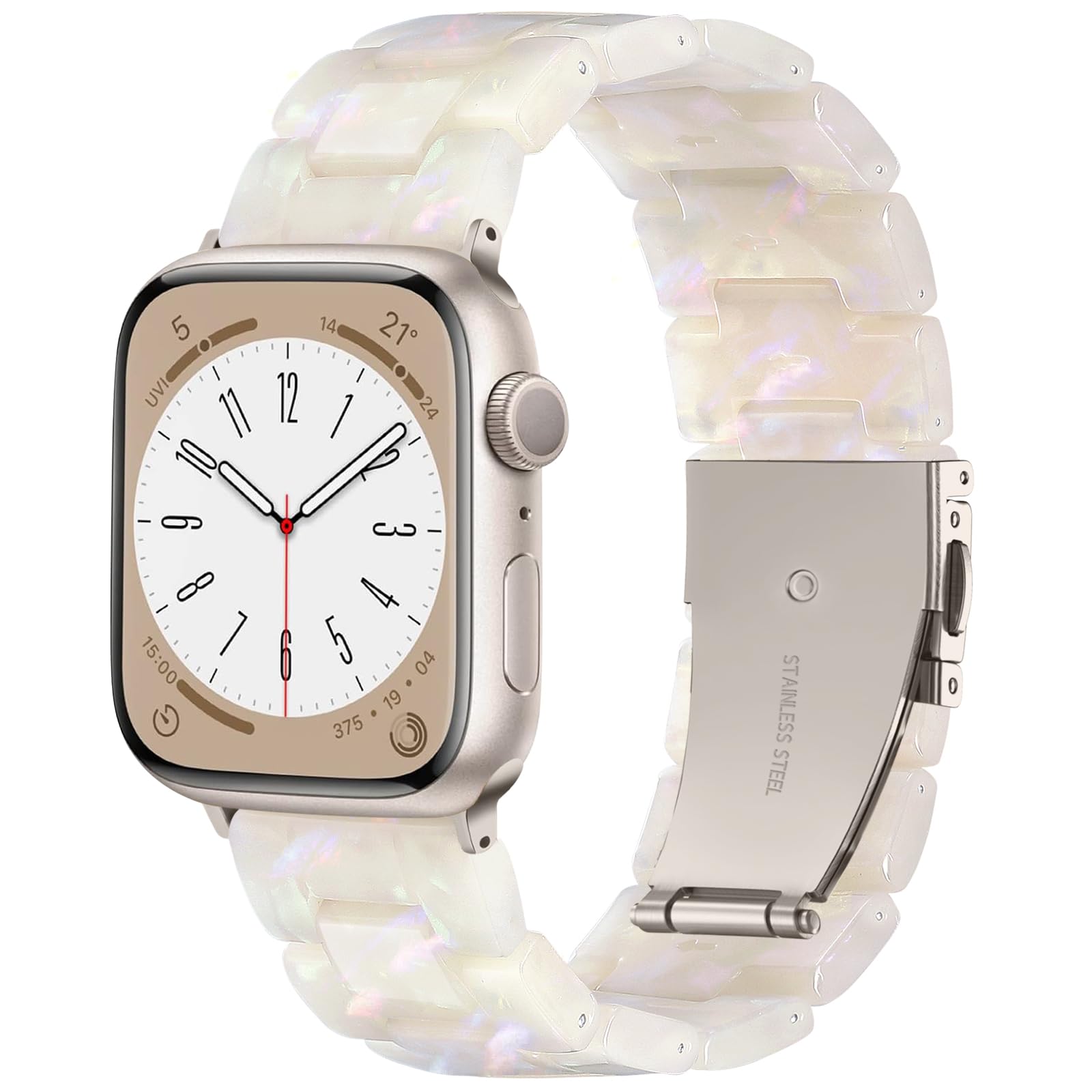 Photo 1 of Lerobo Resin Watch Band Compatible with Apple Watch Band for Women 40mm 38mm 41mm 42mm 44mm 45mm 46mm 49mm,Fashion Lightweight Tortoise Wristband Strap for iwatch Series 10 9 8 7 6 5 4 3 2 1 SE