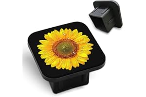 Tnomchey Sunflower Travel Towing Hitch Plug Covers Yellow Flower with Petals Autumnal Floral Hitch Tube Cover 2 Inch Square Hitch Box Cover Trailer Hitch Cap for Trucks SUV Cars
