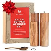 UppWell | Wooden Salt and Pepper Grinder Set & Shakers | Premium Acacia Wood Pepper Mill | Eco-friendly Mother's Day Gift com