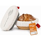Banneton Bread Proofing Basket Cotton Rope for Sourdough | Includes 9" Round and 10" Oval Baskets with Liners and Covers for Artisan Sourdough Bread Baking