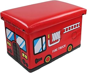 GMMH - Caja de almacenaje Plegable para Juguetes (Convertible en Taburete), diseño de autobús