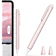 iLzyty Pencil Cover Compatible with Apple Pencil 2nd Gen, Soft TPE Material, Anti-Slip Grip, Integrated Clip, Stylus Holder for iPad Pro 12.9, Drawing, Note-taking, Creative Tasks