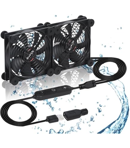 Greenhouse Fan Xiaoqijia USB 80MM Cabinet Fan 5V Quiet Cooling Fan DC 12V IPX5 Waterproof Fan System 4\" With 10 Speed Control, For Home Theater AV Cabinets Greenhouse Kennel Computer Cabinet Component