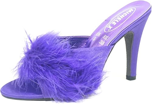 purple fluffy heels