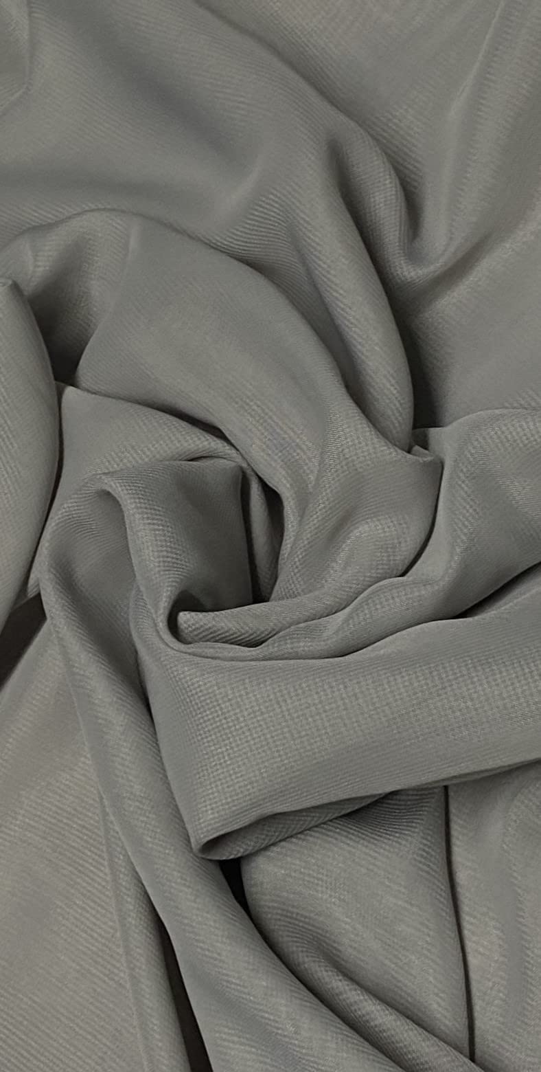 Fancy Textiles 100% Polyester Chiffon Fabric 60'' Wide (5 Meter, Light Grey) — image 1