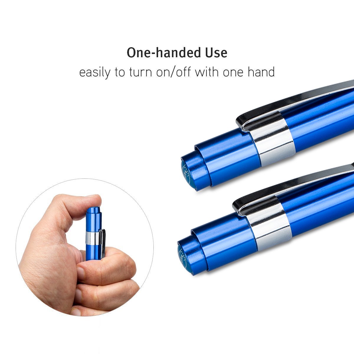 Escolite Nurse Penlight LED Medical Penlight Flashlight with Pupil Guage Reusable for Stethoscope Doctors Nurses Warm White Free Batteries