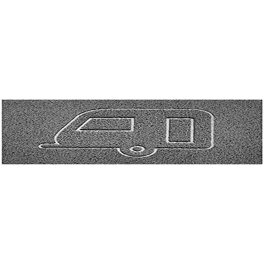 Nicoman Embossed Spaghetti Door Mat Dirt-Trapper Jet-Washable Doormat 70x43cm (Grey, CARAVAN Shape) - Use Outdoor ONLY