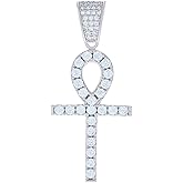 Jewels By Lux Sterling Silver Unisex Cz Ankh Cross Religious Charm Pendant