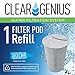 Clear Genius Water Pitcher Filtration System FWP-1, Includes Reusable Filter Cartridge and Filter Pod Refill, Clear, 6-Cup Capacity