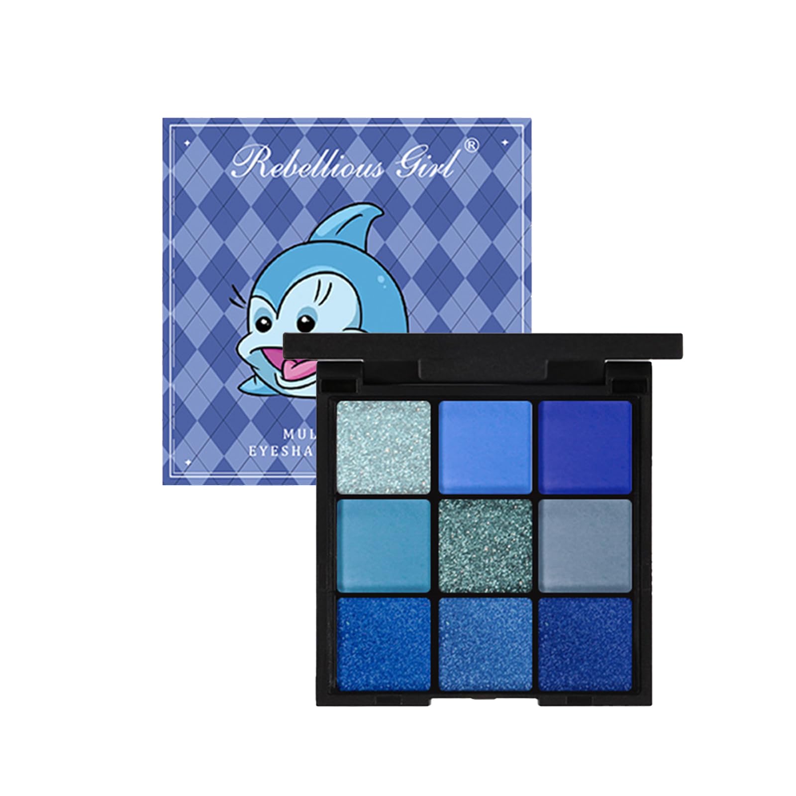 Blue Eyeshadow Palette Royal Blue Eye Shadows Palette For Women, Long Lasting Highly Pigmented Shimmer Matte Blue Eyeshadow Make-Up Palettes Waterproof Blendable Sky Blue Eyeshadow Palette