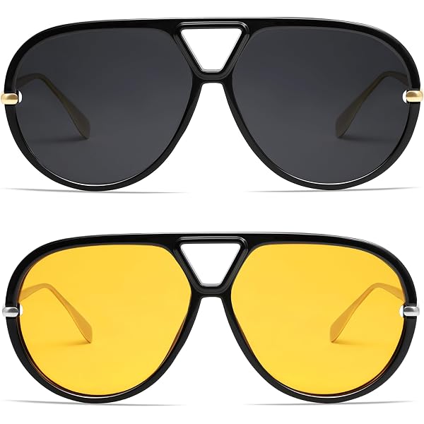 Amazon.com: AENMTU Trendy Retro Aviator Sunglasses with Side  display picture 1