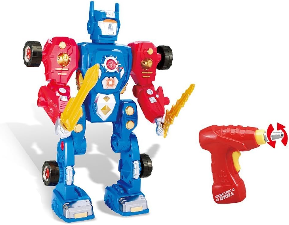 Toys Bhoomi Build Your Own Transform Robot Take-A-Part Modification Toy Playset with Power Drill, Lights & Sound – 31 Pieces