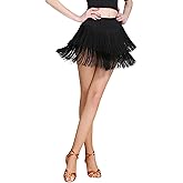 ELLYDOOR Fringe Dance Skirts for Women Teens Ballroom Latin Salsa Skirt Festive Rave Sexy Mini Shorts Skirt