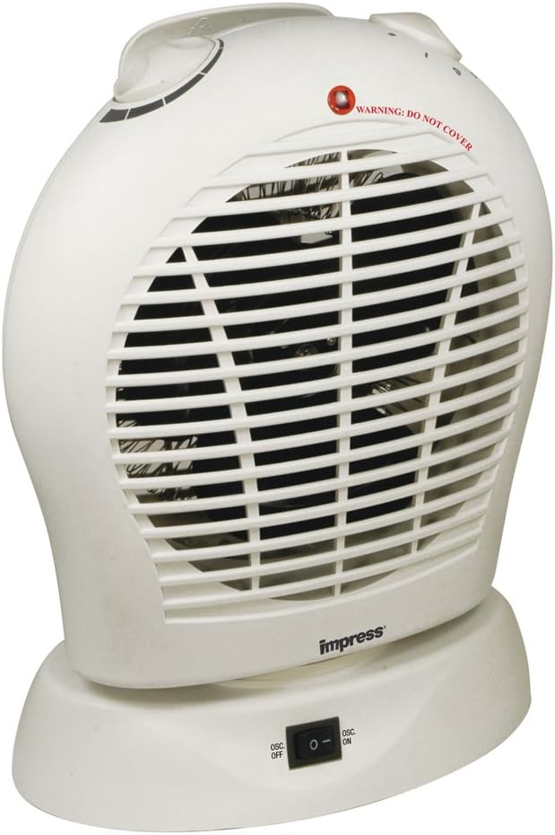 Oscillating Fan Heater with Thermostat White Amazon.co.uk Electronics