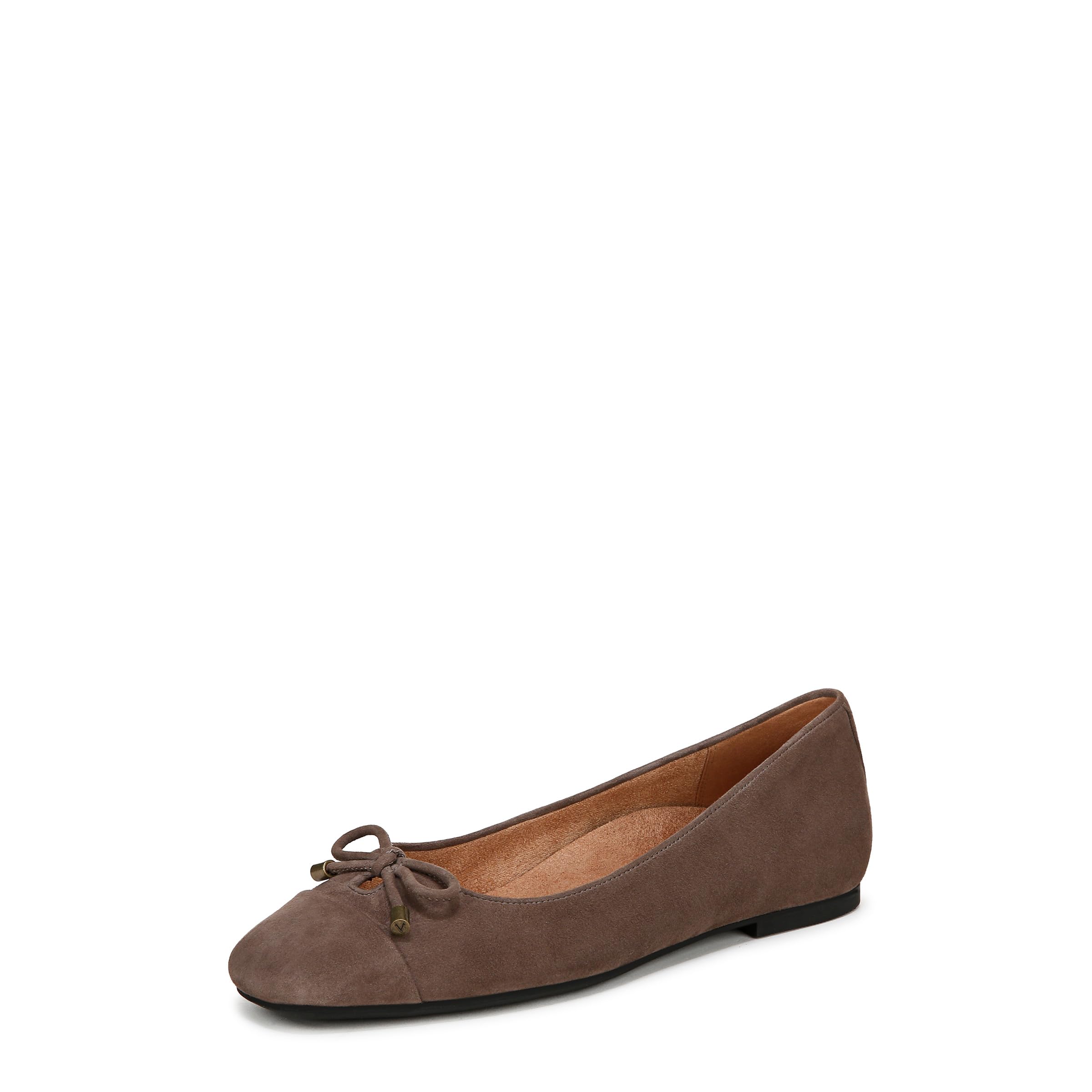 Vionic Women’s Klara Ballet Flat, Driftwood Suede, 10 Narrow