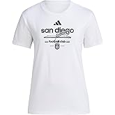 Adidas Womens San Diego Fc Vintage World Pre-Game Short Sleeve T-Shirt