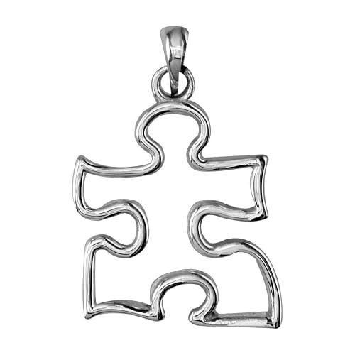 18k White Gold Mini Autism Awareness Open Puzzle Piece