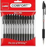 Cello Comfort Ballpoint Pens Premium Retractable 1.0mm Black Ink Pack of 12 view 9