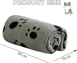 Aliangting 4Pcs Pet Blanket Small Dogs Cats Fleece Paw Print 60x70 cm view 2