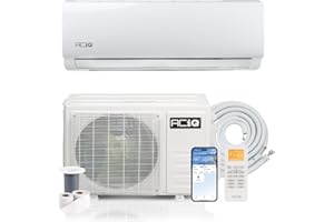 ACiQ 19 SEER2 Essentials 9000 BTU Comfortable Inverter Mini Split AC/Heating System, 0.75 Ton White Wall Mount Ductless Heat Pump AC Unit, with 16ft Installation Kit | WiFi Control, 115V, R454B