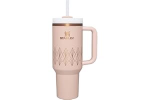 Stanley Quencher H2.0 FlowState Stainless Steel Vacuum Insulated Tumbler with Lid and Straw for Water, Iced Tea or Coffee, Smoothie and More, Blush Gloss Deco, 40oz
