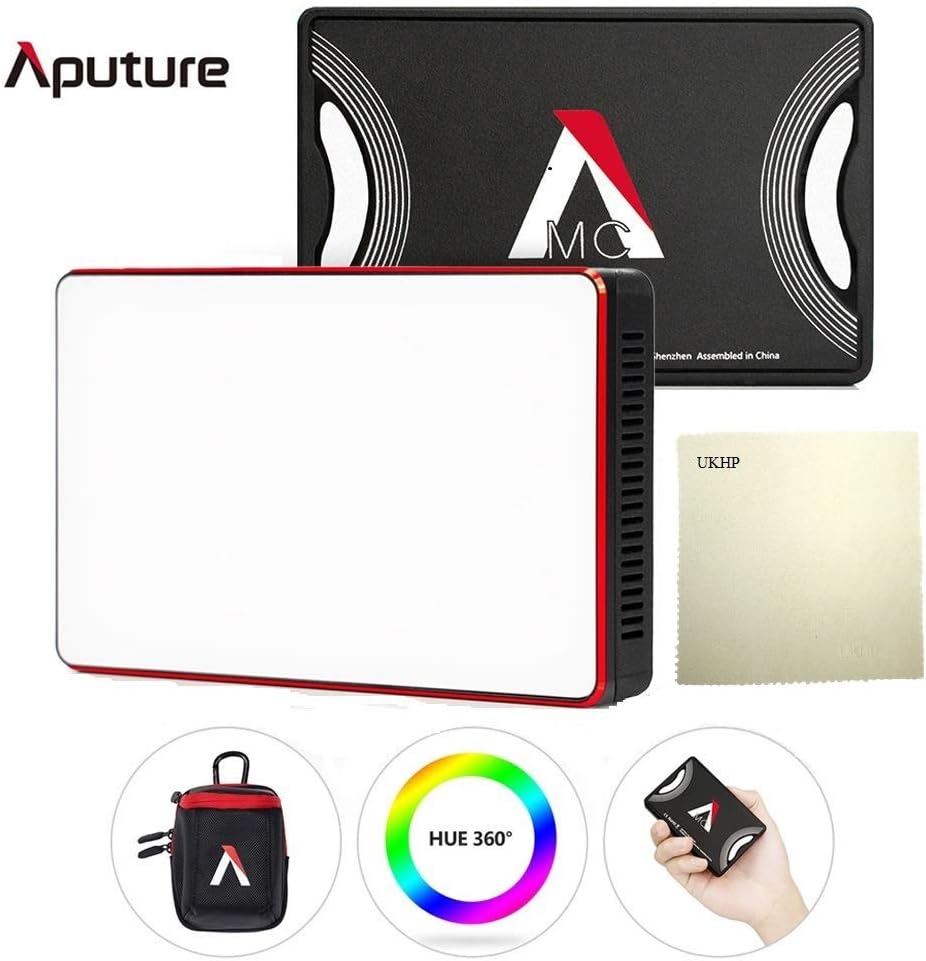 Aputure AL-MC RGBWW CRI96+ 3200-6500K LED Video Film Light + 1xUKHP Cleaning Cloth