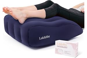 LOKFEHRE Wedge Pillow for Sleeping - Inflatable Leg Elevation Pillow for Swelling,Circulation,Leg & Back Pain Relief,Leg Support Polyvinyl Chloride Pillow for After Aurgery,Hip (Blue, Medium)