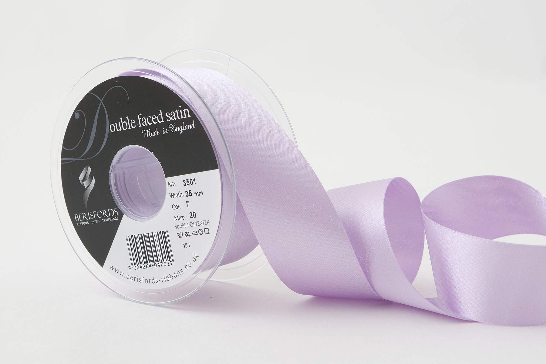Berisfords 3501 35MM HELIO 7 10.5 x 10.5 x 4.59 cm Double Face Poly Satin Ribbon, Helio — image 1