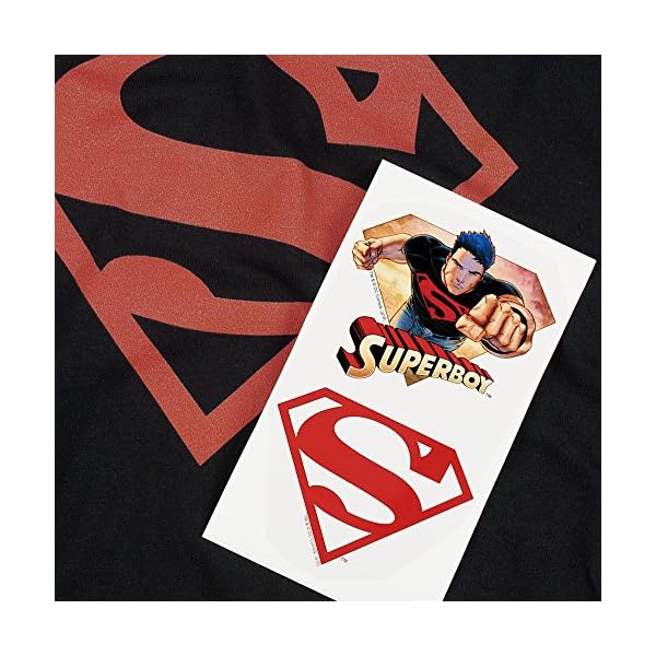 DC Comics Superboy Superman Logo T Shirt & Stickers - Image 7