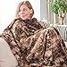 Bonzy Home Luxury Faux Fur Throw Blanket, Super Soft Fuzzy Cozy Warm Fluffy Plush Hypoallergenic Reversible Blankets for Bed Couch Chair Fall Winter Spring Living Room (50 x 60) - Brown Tie Dye