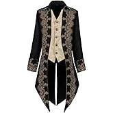 Crubelon Men Steampunk Medieval Jacket Gothic Victorian Frock Coat Uniform