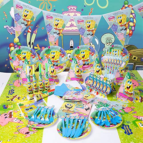 Nidezon Spongebob Party Supplies Set 100 Pieces Spongebob Import